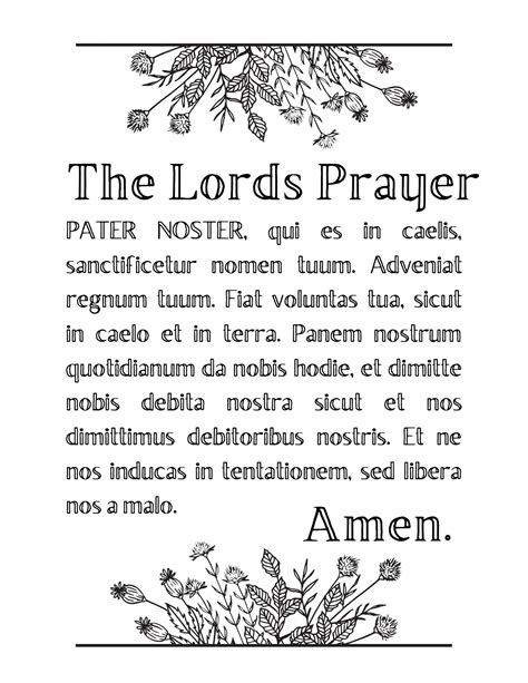 lords prayer  latin printable etsy