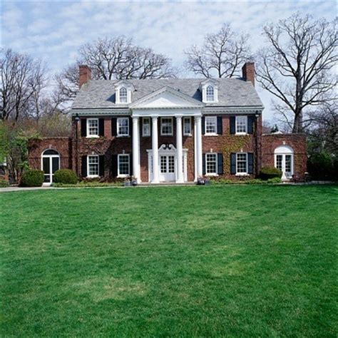 dream home colonial red brick white pillars  black accent    feeling wild