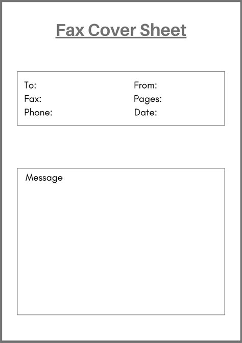 printable blank fax cover sheet  fax cover sheet template