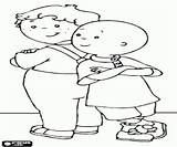 Caillou Coloring Leo Oncoloring Pages Friend Looking sketch template