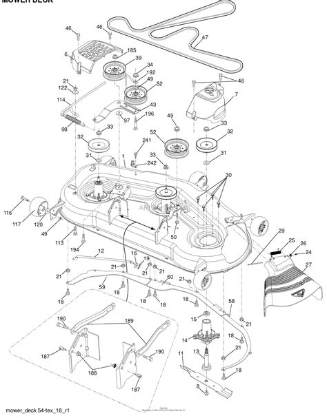 husqvarna yth       parts diagram  mower deck