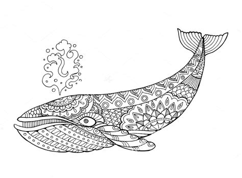 whale zentangle coloring page animal coloring books coloring books