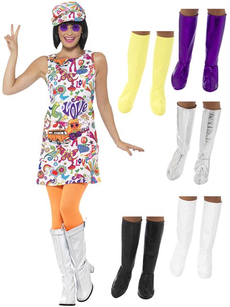 ladies groovy chick costume and gogo boots all ladies fancy dress hub