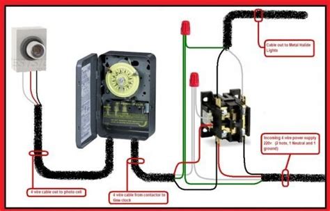 single phase timer  contactor wiring diagram