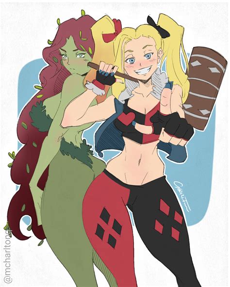 Harley Quinn And Poison Ivy Poll Sketch By Mcq07gn On
