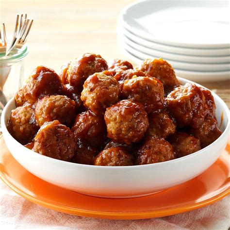 tangy glazed meatballs recipe how to make it taste of home