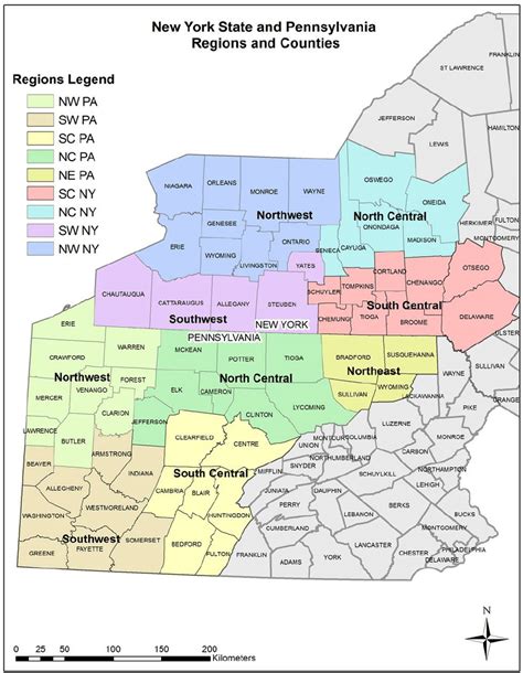 york  pennsylvania state  county boundaries colored
