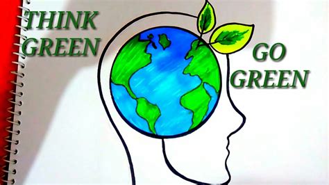 easy  creative drawing   green  green save earth step  step youtube