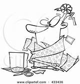 Wrapping Tangled Coloring Illustration Line Paper Man Toonaday Royalty Clipart Rf 2021 sketch template