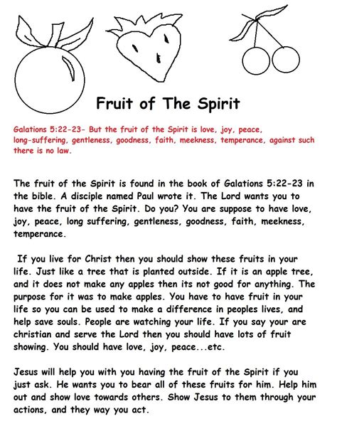 fruit   spirit coloring page kjv thekidsworksheet