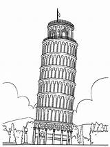Pisa Toren Kleurplaat Colorat Turnul Leaning Leukekleurplaten Kleurplaten Italie Plansededesenat Tipareste Coloringpage sketch template