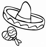 Sombrero Mexican Coloring Fiesta Maracas Pages Hat Clipart Drawing Clip Mayo Cinco Kids Sombreros Color Cliparts Spanish Draw Party Things sketch template