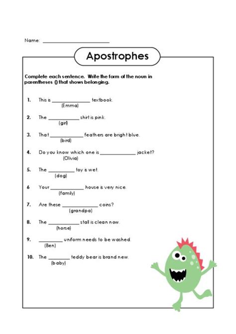 apostrophe worksheet kidspressmagazinecom grammar practice