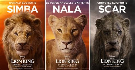 disney reveals the lion king character posters and beyonce s nala is stunning metro news