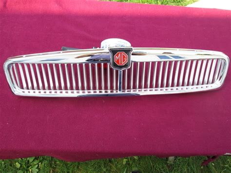 mgb chrome plated brass grille    rogers motors