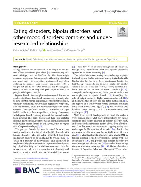 pdf eating disorders bipolar disorders and other mood