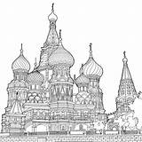 Basil Gebouwen Moskou Mandalas Coloriage Kleurplaat Kathedraal Sint Dessin Steden Curbed Kleurplaten Colorir Structures Shines Beroemde Colorier Mooie sketch template