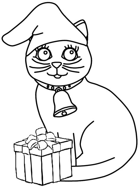 christmas cat coloring pages coloring book