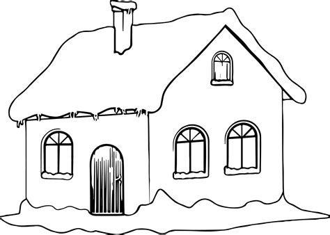 winter house  snow coloring page wecoloringpagecom