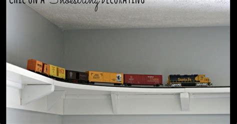 chic   shoestring decorating   build  train shelf