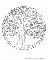 Coloring Tree Pages Life Adult Celtic Mandala Spring Adults Fig Willow Printable Family Print Young Cool Color Template Weeping Fun sketch template