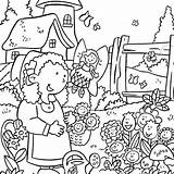 Coloring Flower Garden Pages Gardening Tools Gardens Printable Drawing Color Clipart Colouring Kids Flowers Print Beautiful Easy Coloringtop sketch template