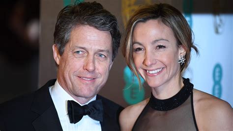 hugh grant 57 steps out as a married man with wife anna eberstein