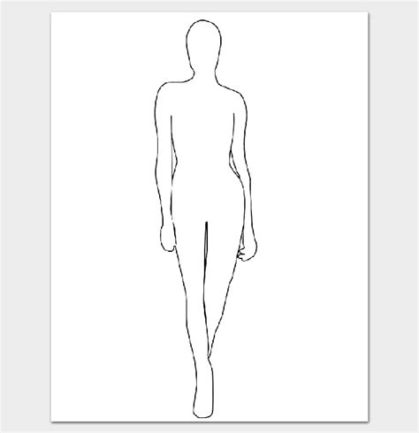 human body outline templates  word   formats