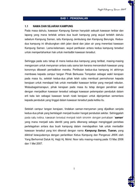 Buku Profil Kampung Saman 2009 Pdf