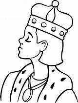 King Crown Coloring Head Young Drawings Queen sketch template