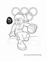 Summer Olympics Coloring Basketball Pages Surfnetkids Olympic sketch template
