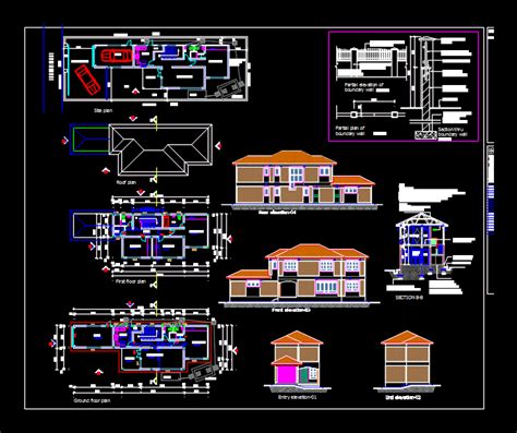 two story house layout floor plan cad drawings autocad file cadbull