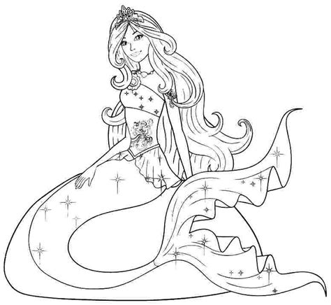 barbie princess mermaid coloring pages  getcoloringscom