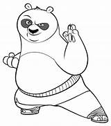 Panda Coloring Pages Fu Kung Drawing Colour sketch template