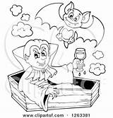 Dracula Coffin Vampire Sitting Blood Glass Bat Clipart Illustration Visekart Royalty Vector Coloring Print Pages 2021 Clipartof sketch template