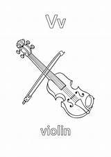 Coloring Violin Pages Popular Vv Kids sketch template