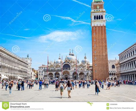 Venice It Super Wide Angle Of St Mark`s Square Piazza