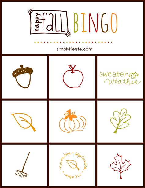 template fall bingo  printable printable word searches