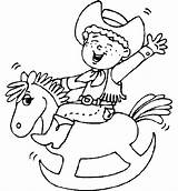 Coloring Pages Cowboy Boys Rodeo Horse Printable Little Print Kids Color Kindergarten Ride Wooden Cowboys Ausmalbilder Kinder Drawing Western Percussion sketch template
