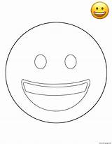 Emoji Face Smiling Coloring Sheets Sheet Pages Printable Color sketch template