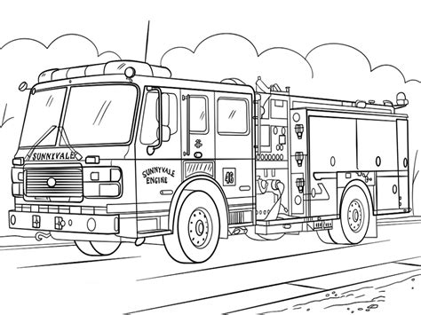 printable coloring pages fire truck