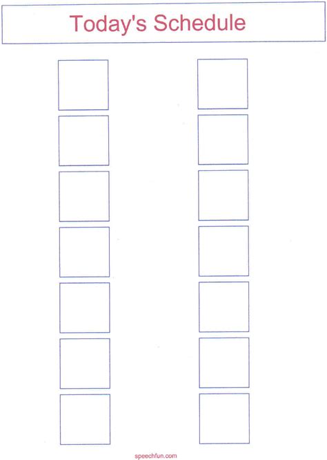 autism printable blank visual schedule template