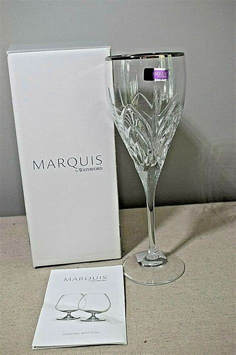 waterford marquis caprice platinum red wine crystal glass   box  waterford wine