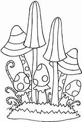 Champignons Coloriage Tampons Zendoodles sketch template