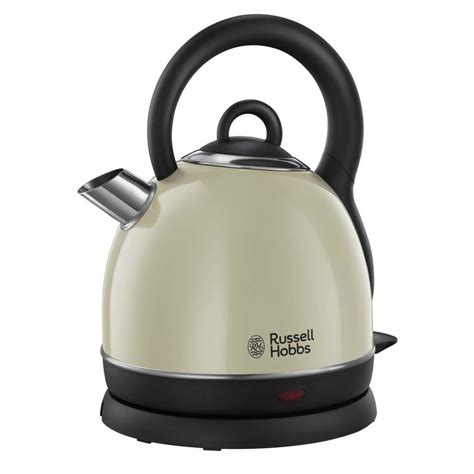 russell hobbs  westminster cordless electric dome kettle cream   clock offers