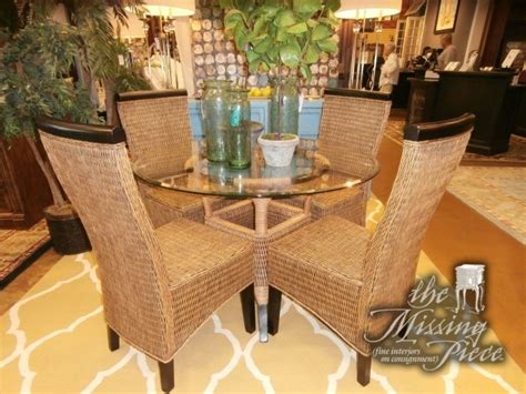 woven rattan dining room table     glass top