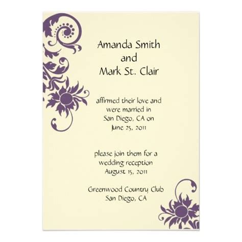 wedding invitation    married purple