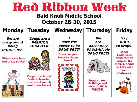 red ribbon week ideas  middle school