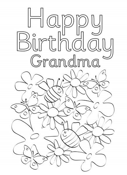 happy birthday grandma coloring pages printable  worksheets