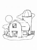 Barn Coloring Red Getcolorings sketch template